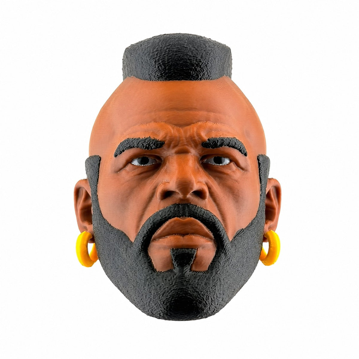 Towbar Republic B.A. Baracus Mr. T towbar cover for 50mm European tow balls, 3D printed in PLA with a clear coat.