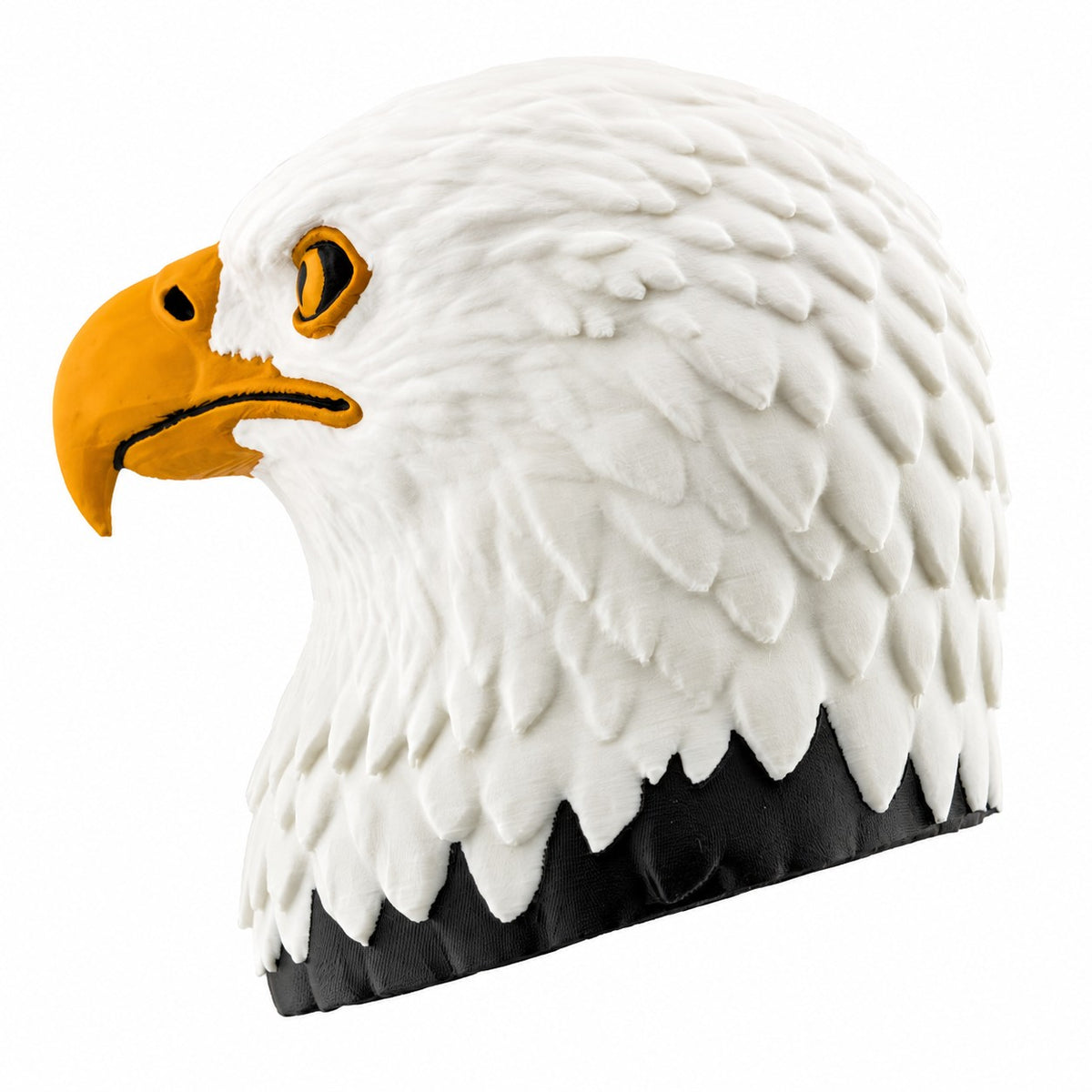 Towbar Republic 3D-printed bald eagle towbar cover for 50mm European tow balls with white, black, and yellow finish.