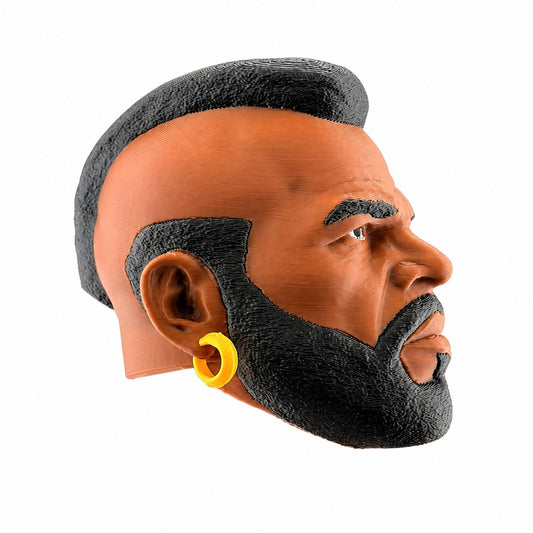 Towbar Republic B.A. Baracus Mr. T 3D printed PLA towbar cover for 50mm European tow balls with a clear coat finish.