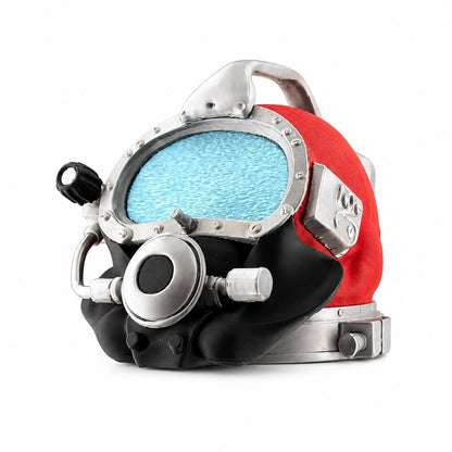 Towbar Republic red Kirby Morgan style diving helmet towbar cover for 50mm European tow balls with a clear coat finish.
