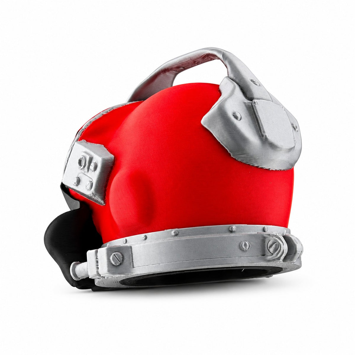 Towbar Republic red 3D-printed Kirby Morgan style diving helmet towbar cover for 50mm European tow balls.