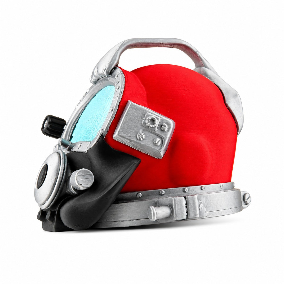Towbar Republic red 3D-printed Kirby Morgan style diving helmet tow ball cover for 50mm European tow bars