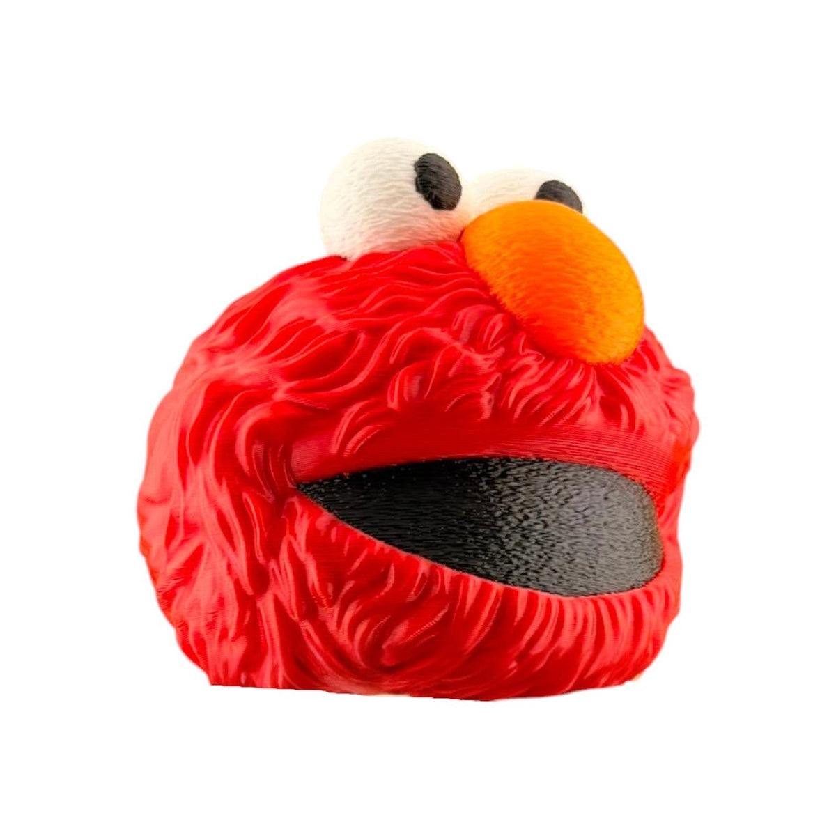 Towbar Republic Cute Red Monster tow ball cover for 50mm European tow balls, 3D printed in red PLA with clear coat.