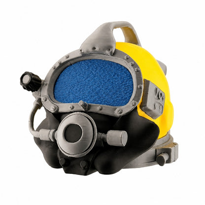 Towbar Republic 3D-printed yellow Kirby Morgan style diving helmet tow ball cover for 50mm European tow bars